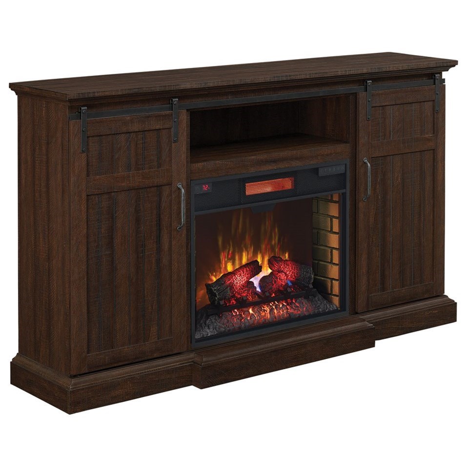 ClassicFlame Manning Barn Door Fireplace Media Mantel Sadler's Home